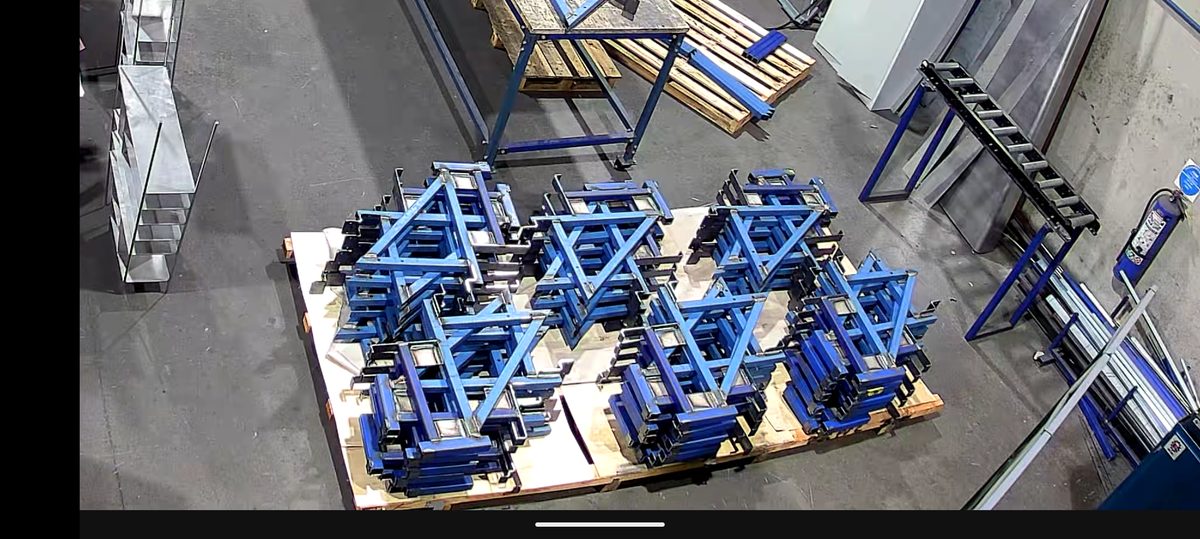 Batch fabricated and powder-coated steel frames — custom metalwork Melbourne